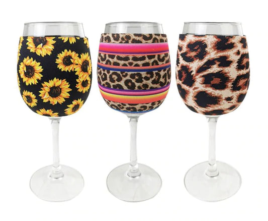 Wine Glass Koozie & Coaster Set